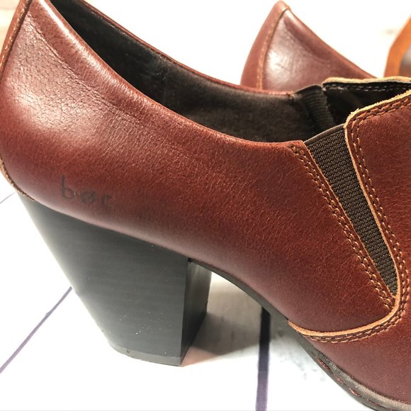 BOC Brown Leather Western Heel Ankle Boot Size 9.5 - Picture 3 of 7
